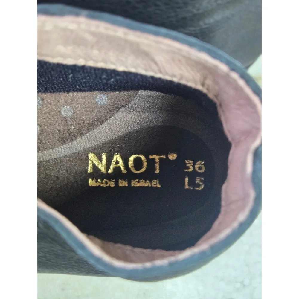 Naot Zebra Print Leather Ankle Boots Black Tan‎ Suede Booties Size 36 US 5 L5